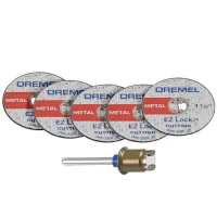 Jogo Mandril e Discos de Corte 5 Pecas Para Metal USO Em Micro Retifica 1.1/2" Dremel EZ406