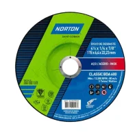 Disco de Desbaste Classic Para Metal 4.1/2X1/4X7/8" Norton BDA600
