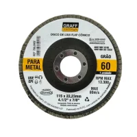 Disco de Lixa Flap Disc Curvo G60-4.1/2X7/8" Graff 7080002