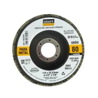 Disco de Lixa Flap Disc Curvo G80-4.1/2X7/8" Graff 7080003