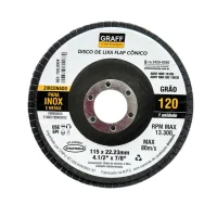Disco de Lixa Flap Disc Curvo Zirconado G120-4.1/2X7/8" Graff 7090004