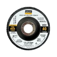 Disco de Lixa Flap Disc Curvo Zirconado G40-4.1/2X7/8" Graff 7090001