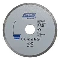 Disco Diamantado Liso Para Ceramica e Porcelanato Corte a Seco e Umido 4.3/8"-110MM Norton PRO