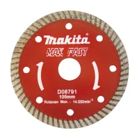 Disco Diamantado Turbo Mak Fast Para Concreto e Marmore Corte a Seco e Umido 4"-105MM Makita D-08791