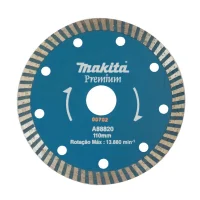 Disco Diamantado Turbo Premium Para Marmore e Granito Corte a Seco e Umido 4.3/8"-110MM Makita A-88820