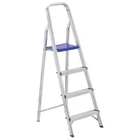 Escada de Aluminio de Abrir Domestica Capacidade 120KG 4 DEGRAUS-0,86M Alustep E1204