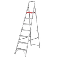 Escada de Aluminio de Abrir Domestica Capacidade 120KG 7 DEGRAUS-1,52M Reisam DOM7