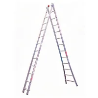Escada de Aluminio de Abrir/Extensivel 2X11 Degraus Desmontavel 3 Em 1 Capacidade 120KG 3,6-6M Alulev ED111