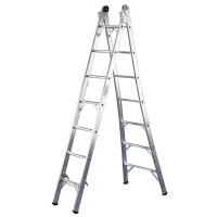 Escada de Aluminio Dupla Extensivel 2X8 Degraus 2 Em 1 Capacidade 120KG 2,5-4,33M Alustep P008
