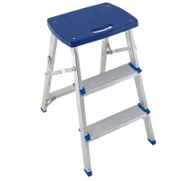 Escada de Aluminio Tipo Banqueta 2 Degraus + Patamar Capacidade 120KG 0,64M Mor 5107