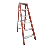 Escada Fibra de Vidro de Abrir 6 Degraus Tipo Tesoura Duplo Acesso 1,88M Esmig FADA 06