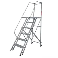 Escada Plataforma Trepadeira Em Aluminio com 13 Degraus+patamar e Corrimaos 3,5M Interalum TRE/3,5