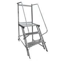 Escada Plataforma Trepadeira Em Aluminio com 2 Degraus+patamar e Corrimaos 0,8M Interalum TRE/0,8