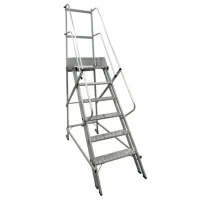 Escada Plataforma Trepadeira Em Aluminio com 5 Degraus+patamar e Corrimaos 1,5M Escaleve PLAT 1500