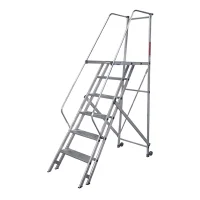 Escada Plataforma Trepadeira Em Aluminio com 7 Degraus+patamar e Corrimaos 2M Interalum TRE/2