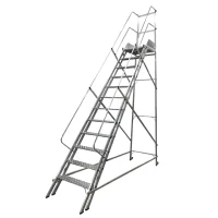 Escada Plataforma Trepadeira Nr12 Em Aluminio com 12 Degraus+patamar e Corrimaos 3,25M Escaleve PLAT NR3250