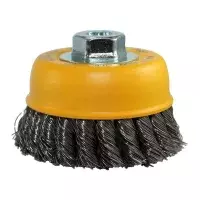 Escova de Aco Carbono Copo Trancada FIO 0,50 2.1/2"X14MM Pequi 608151BP