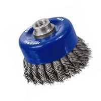 Escova de Aco Carbono Copo Trancada FIO 0,60 3.1/4"X14MM Inebras 06817