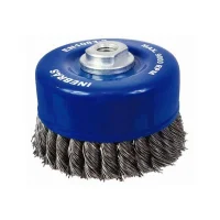 Escova de Aco Carbono Copo Trancada FIO 0,60 4"X14MM Inebras 06819