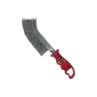Escova de Aco Carbono Manual Cabo Plastico Vermelho Inebras 06734