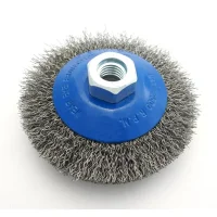 Escova de Aco Carbono Conica Ondulada FIO 0,30MM 4"X14MM Inebras 06675