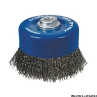 Escova de Aco Carbono Copo FIO 0,30 2.1/2"X14MM Inebras 06807