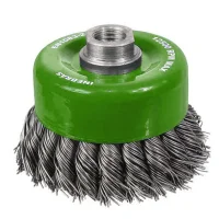 Escova de Aco Inox Copo Trancada FIO 0,60 4"X14MM Inebras 06820