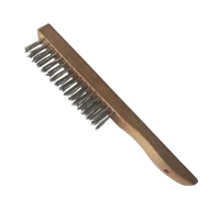 Escova de Aco Inox Manual Cabo de Madeira 16X4 FILEIRAS Inebras 1777/4