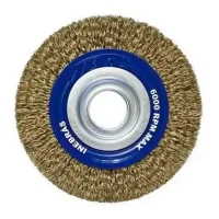 Escova de Aco Latonado Circular Standard FIO 0,30MM Reducoes 1/2" e 5/8" 6X1" Inebras 07420