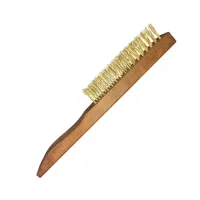 Escova de Aco Latonado Manual Cabo de Madeira 16X3 FILEIRAS Inebras 1777/3