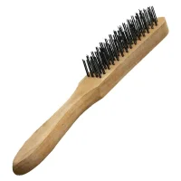 Escova de Aco Carbono Manual Cabo de Madeira 16X4 FILEIRAS Carbografite 1777/4