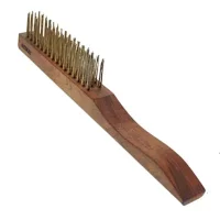 Escova de Aco Latonado Manual Cabo de Madeira 16X3 FILEIRAS Inebras 1777/3