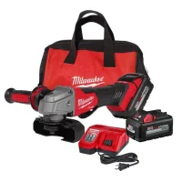 Esmerilhadeira Angular a Bateria 18V Brushless com Bolsa Carregador 2 Baterias 6AH 4.1/2"-5" 220V Milwaukee 2880-259N