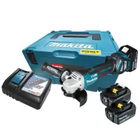 Esmerilhadeira Angular a Bateria 18V Brushless com Maleta Carregador e 2 Baterias 5AH 5" Bivolt Makita DGA518RTJ
