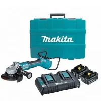 Esmerilhadeira Angular a Bateria 36V Brushless Maleta Carregador Duplo 2 Baterias 5AH 7" 220V Makita DGA701PT2