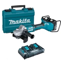 Esmerilhadeira Angular a Bateria 36V Brushless Maleta Carregador Duplo e 2 Baterias 5AH 7" 220V Makita DGA700PT2