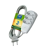 Extensao Eletrica Sort Com 3 Tomadas Cabo PL 2X0,75MM 2P 10A Gelo 3M Daneva/Legrand 1513