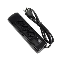 Filtro de Linha 3 Tomadas Cabo 3X0,5MM 2P+T 5A Preto 1,1M Bivolt Kitec FLK03DABS