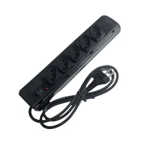 Filtro de Linha 5 Tomadas Cabo 3X0,75MM 2P+T 10A Preto 1,1M Bivolt Kitec FLK05DABS