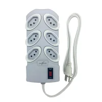 Filtro de Linha 6 Tomadas Ruler 6 Cabo PP 3X0,75MM 2P+T 10A Cinza 1,3M Bivolt Daneva/Legrand DN1800