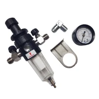 Filtro Regulador de Ar com Manometro Dreno Automatico e 2 Saidas 1/4" Arprex AF1-CDDA