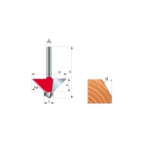 Fresa Conica com Rolamento Para Tupia Manual MD 12X45MM H6 Freud 40-11412