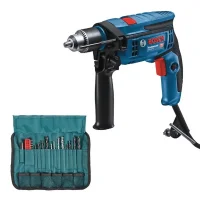 Furadeira de Impacto Reversivel Com 23 Acessorios e Velocidade Variavel 1/2" 220V 750W Bosch GSB 13RE