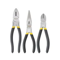 Jogo Alicates Isolados 3 Pecas Cabo Emborrachado Corte Meia Cana e Universal Stanley 90-162LA