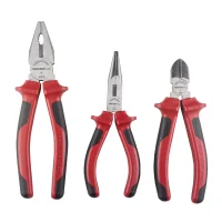 Jogo Alicates Isolados 3 Pecas Isolado 1000V NBR9699 Unversal Meia Cana e Corte Gedore Red R28001004