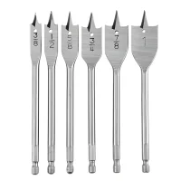 Jogo Broca Chata 6 Pecas Encaixe Hexagonal 3/8A1" Rocast 530050