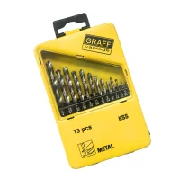 Jogo Broca Haste Paralela 13pcs DIN 338 HSS 1/16A1/4" Graff 5660072