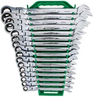 Jogo Chave Combinada com Catraca 16pcs Articulada CRV 8A25MM Belzer 9902BJ