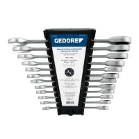 Jogo Chave Combinada com Catraca 12pcs Plana CRV 8A19MM Gedore 9R-12M