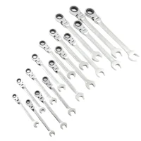 Jogo Chave Combinada com Catraca 16pcs Articulada CRV 8A25MM Sata ST09044G